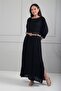 Women's Long Bat Sleeve Blouse Elastic Waist Lined Long Skirt Glittery Modal Bohemian 2-Piece Set - 2