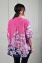 Women's Oversized Italian Linen Shirt with Floral Hem and Sleeves - 4