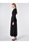100% Cotton Pleated Detailed Dress Black - 3