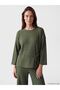 Lcw Grace Khaki Crew Neck Side Tie Blouse