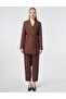 Cotton Lyocell Double Suit with Rope Belt Detail Chocolate - 3