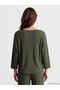 Lcw Grace Khaki Crew Neck Side Tie Blouse - 4