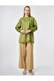 100% Cotton Striped Scalloped Tunic Matcha Green - 2