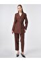 Cotton Lyocell Double Suit with Rope Belt Detail Chocolate - 2