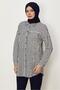 Striped Shirt Collar Tunic 46359