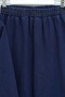 Half-Buttoned, Pleated Front, Tie-Waist Denim Suit with Trousers - Navy - 8