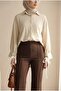 Lace-Up Sleeve Striped Pattern Strawberry Shirt -Beige - 3