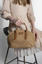 Women's Hand Knitted Double Zipper Closure Hand and Shoulder Bag Soper Taba Wicker - 3