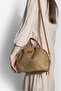 Women's Hand Knitted Double Zipper Closure Hand and Shoulder Bag Soper Taba Wicker - 5