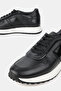 Men's Black Genuine Natural Leather Sneaker Shoes with Eva Sole and Laces, Size 39-45-46 - 3