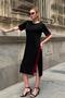 Black Striped Modal Dress - 4
