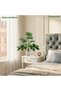 55cm Artificial Fatsia Japonica Tree Faux Plant with White Pot for Indoor Office Patio Home Decor - 5