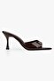 Women's Krista Brown Patent Leather Heeled Slippers - 3