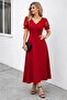 Women's Short Sleeve V-Neck Long Janjan Dress - 2