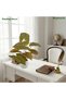 55cm Artificial Caladium Bicolor Tree Faux Plant with White Pot for Indoor Office Garden Home Decor - 2
