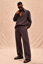 Men's Brown Tencel Fabric Oversize Shirt and Trousers Set – Relaxed Fit Summer Combination
