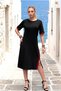 Black Striped Modal Dress - 2