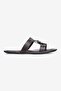 Women's Slippers with Double Straps and Gold Buckle, Maral Brown - 2