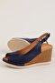 Genuine Leather Padded Heeled Casual Sandals Pkr.500 Navy Blue - 3