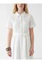 Xside Openwork Waist-Slit Shirt Dress - 3