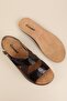 Women's Genuine Leather Special Orthopedic Comfortable Sandals with Removable Soles Yprk.460 Brown Honeycomb - 3