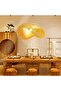 Modern Bamboo Woven Pendant Light, Cloud Shape Design, Asian Style Hanging Lamp for Dining Room