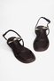 Women's Sandals with Gold Detail and Ankle Buckle, Brina Brown - 5