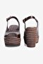 Women's Sandals Wedge Heel Crocodile Patterned Karina Brown - 3