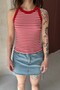 Cycling Collar, Thick Striped Bib, Flexible Camisole Fabric, Striped Sleeveless Long Tank Top - 7