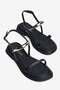 Women's Sandals with Gold Detail and Ankle Buckle, Brina Black