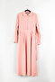 Ladies Pink Maxi Shirt Dress