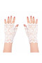 White Lace Fingerless Short Gloves - 2