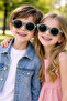 Dd804 Khaki Green Round Children's Sunglasses Unisex - with Storage Case Gift - 2