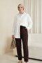 Buttoned Casual Viscose Shirt -White - 3
