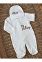Baby Embroidered Newborn Outfit Jumpsuit Hat - 4