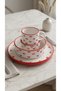 Red Love Series Handmade 4-Piece Single Person Special Ceramic Breakfast Set - 2