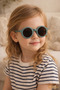 Dd804 Khaki Green Round Children's Sunglasses Unisex - with Storage Case Gift