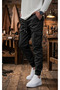 Men's Jogger Quality Cotton Cargo Pants with Elastic Waist and Cuffs and Cargo Pockets