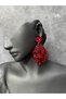 Crystal Stone Dangle Earrings Bridal Wedding Henna Evening Dress Earrings - 2