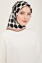 وشاح حريري - 9156D-82 - تيفيل - أسود، أبيض، منقط كبير - 4