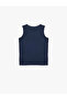 Cotton Navy Blue Boys' Sleeveless T-Shirt 6Skb30011Tk - 4