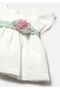 Baby Girl Floral Belted Dress Panties Set Ecru 1886 - 4