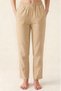 Beige Color 100% Cotton Muslin Fabric Women's Trousers with Elastic Waist - Women's Hajj Umrah Trousers - 6