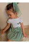 Girl's Festive Summer Outfit with Stylish Bow Detail and Glittery Balloon Skirt - 4