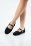 Women's Black Suede Ballerina Shoes for Office and Daily Wear - 6