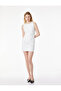 Drape Detailed White Women's Dress 6Sak80033Pk - 2
