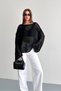 Women's Balloon Sleeve Summer Knitwear Blouse - 6