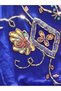 V-Neck Embroidered Bohemian Mini Dress - Cobalt Blue - 6