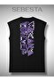 W. Forever Printed Cotton 0 Collar Premium Oversize Sports Top