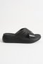 Dallas Premium Daily Black Knitted Printed Genuine Leather Women's Slippers - 3